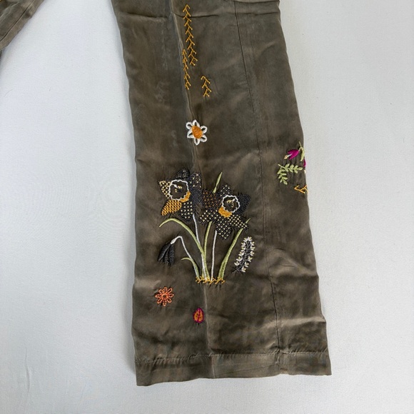 Johnny Was Olive Wide Leg Embroidered Floral Pants - Picture 4 of 15